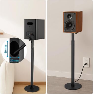 Підставка для акустики Dhouse, регульована висота, універсальна, поворотна на 360°, чорна (1 шт.)