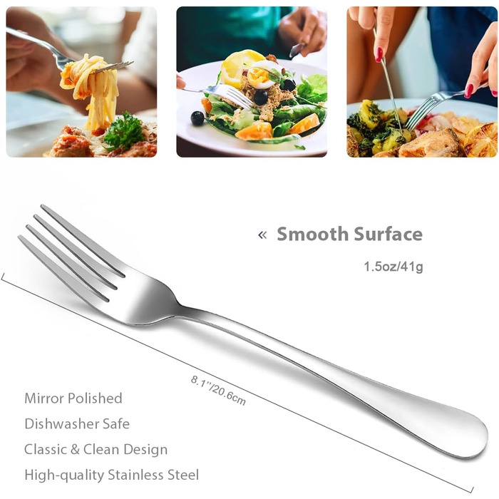 Набір столових приборів Ben & Bel на 6 осіб (24 шт.) з нержавіючої сталі: ножі, виделки, ложки, подарункова коробка, легко миється, придатний для миття в посудомийній машині