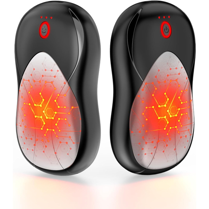 Електричні грілки для рук PHEJIE, 2 шт. з підзарядкою, 3 режими нагріву, портативні, для активного відпочинку, кемпінгу, гольфу, подарунок для жінок та чоловіків (чорний, срібний)