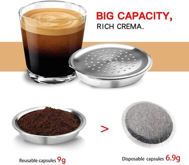 Багаторазова кавова капсула I Cafila з нержавіючої сталі для повторного наповнення сумісна з Philips Senseo, багаторазова капсула для повторного наповнення