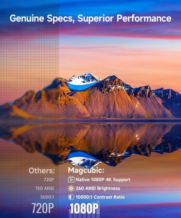 Magcubic HY310 Міні проектор 4K з автофокусом, Android, WiFi 6, BT 5.4, 180° поворот, портативний, 5W динамік, 2025