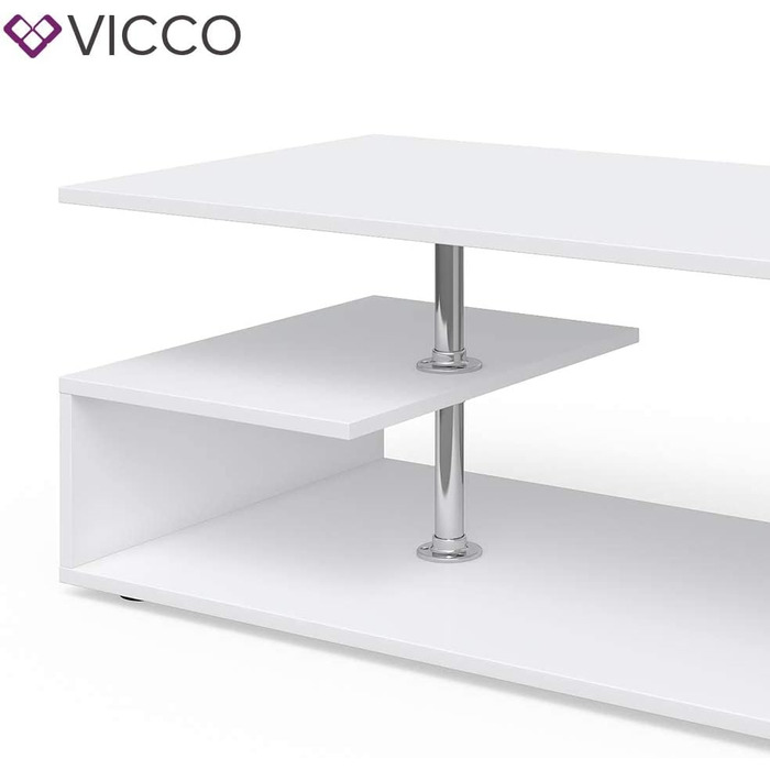 Журнальний столик Vicco Guillermo, білий, 91 x 41 см