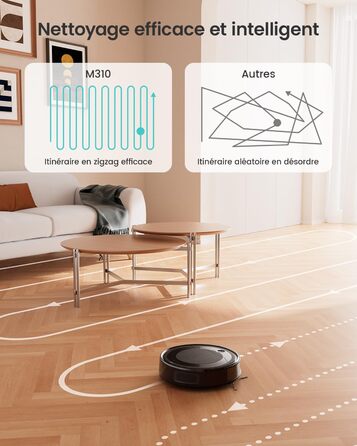 Робот-пилосос LEFANT з функцією миття підлоги, 5500Pa, LiDAR-навігація, багатошарове мапування, віртуальна зона, керування через Alexa/APP/WiFi, ідеальний для шерсті тварин, килимів та твердих підлог (M310)