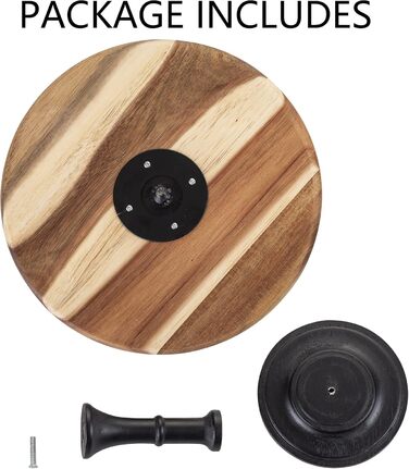 Підставка для торта Nuptio Rustikaler: дерев'яна, чорна, діаметром 25 см, для весілля, дня народження, дитячого свята