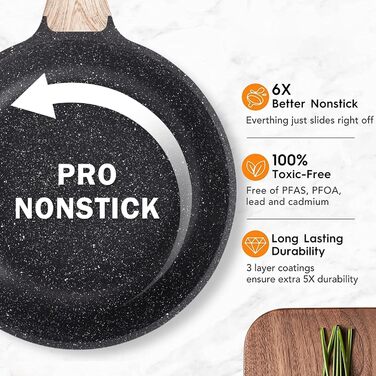 Набір посуду RIOVARM з нержавіючої сталі з антипригарним покриттям, 6 предметів: каструлі, сковороди, соусник, пательня, кришки, лопатка. Для кухні