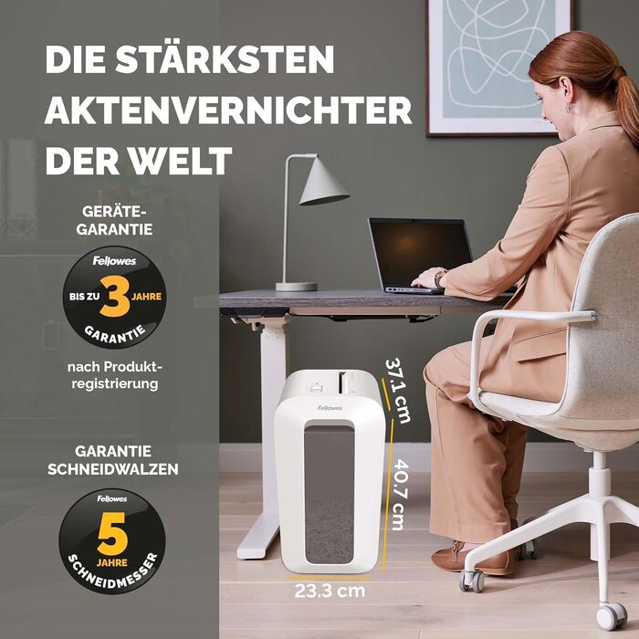 Fellowes шредер для паперу Powershred LX70: безпечний партиковий різак, 18л кошик, 4x40мм, для офісу та дому