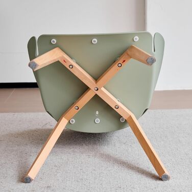 GrandCA HOME Кухонні стільці, набір 8 шт., зелені, з масивними дерев'яними ніжками, для кухні, вітальні, спальні