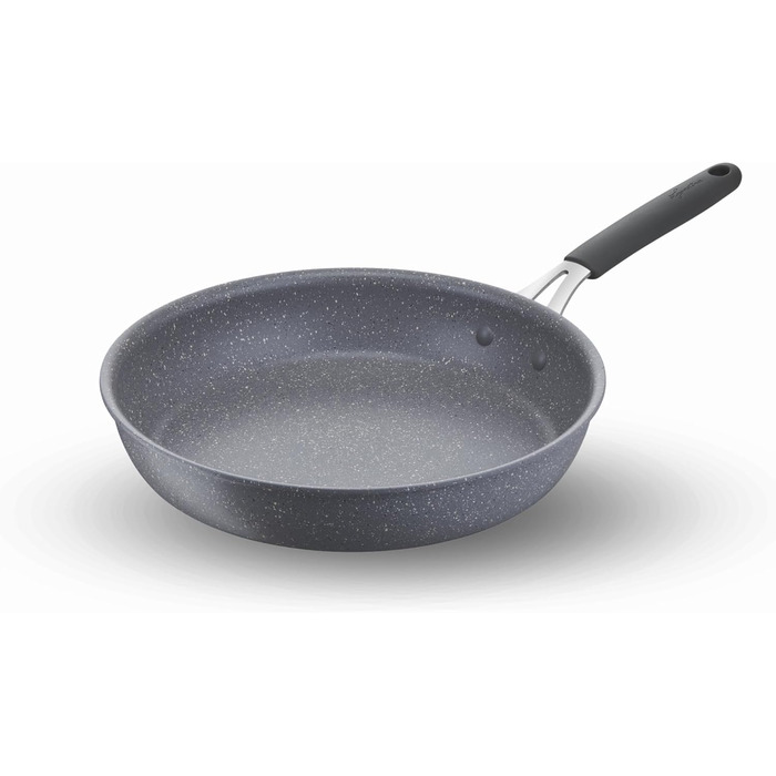 Сковорода Lagostina Tempra Mineral з антипригарним покриттям, 30 см, сталь/алюміній, силіконові ручки, ефект каменю, для всіх типів плит