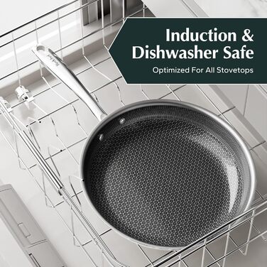 Сковорода Redchef з антипригарним покриттям, 20 см, чорна. Керамічна сковорода для яєць та омлетів, не містить PFAS, PFOA, PTFE. Підходить для індукційних плит, можна мити в посудомийній машині та використовувати в духовці.