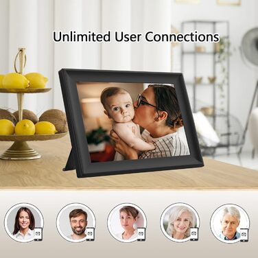 Цифровий фоторамка Frameo з Wi-Fi, 10.1 дюйми, 32GB, сенсорний екран, автоповорот