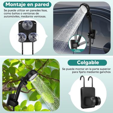 Портативна душова кабіна ShinePick для кемпінгу, акумулятор 3000 mAh, LED-дисплей, 3 режими, водонепроникність IPX7, для кемпінгу, відпочинку на природі, авто та тварин