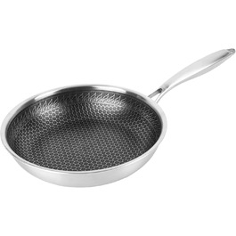 Сковорода з нержавіючої сталі Karl Hausmann Ø 28 см - не покрита антипригарним покриттям, для індукційних плит, преміум-якість, для смаження картоплі, м'яса та овочів, придатна для миття в посудомийній машині