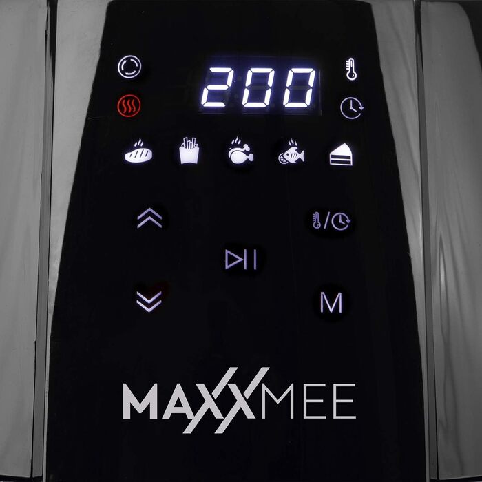 Цифрова фритюрниця MAXXMEE З функцією таймера на 60 хвилин і автоматичним вимкненням, сенсорним дисплеєм для оптимального використання Місткість чорний/сріблястий (4 літри)