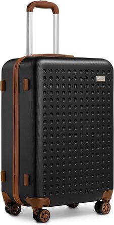 Чемодан-валіза KONO з жорсткою оболонкою, 76x50x31 см, білий (чорний, S 57x40 см) з TSA замком та 4 спіннер колесами