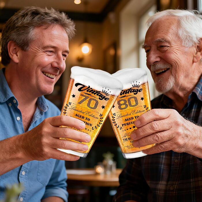 Персоналізований пивний келих з гравіюванням для чоловіка, 1966 рік народження, в дерев'яній подарунковій коробці 470 мл. Подарунок на 60 років, День народження, Валентин День.