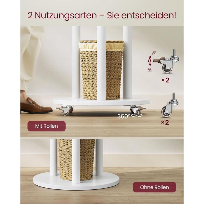 Стійка для одягу VASAGLE з 11 гачками та 3 полицями, набір для передпокою, спальні, вітальні, RCR023B01 (Хмарний білий)