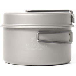 TOAKS Titan: Набір посуду для кемпінгу та хакінгів (1350мл) - сковорода, каструля, миска TOAKS Titan: Набір посуду для кемпінгу та хакінгів (1350мл) - сковорода, каструля, миска
