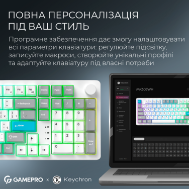 Бездротова механічна клавіатура GamePro Asgard Drakkar (MK305WH)