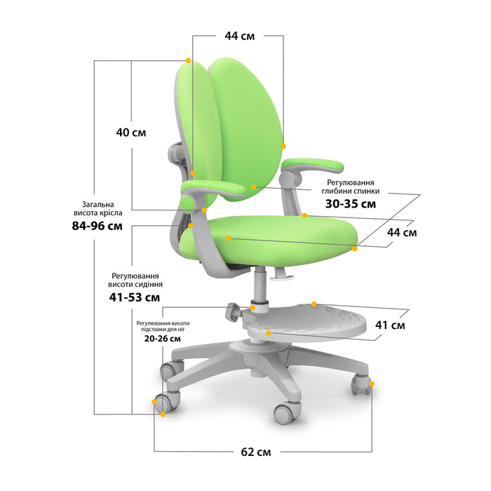Дитяче крісло Mealux Sprint Duo Green (арт.Y-412 KZ)
