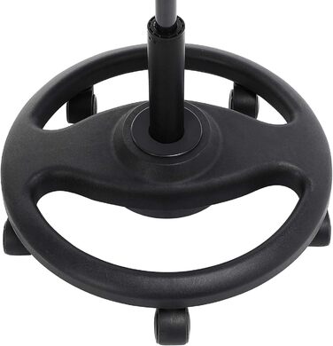 Високий робочий стілець SONGMICS з колесами, регульований, ергономічний, чорний (OSC007B01) - 59.5-81 см