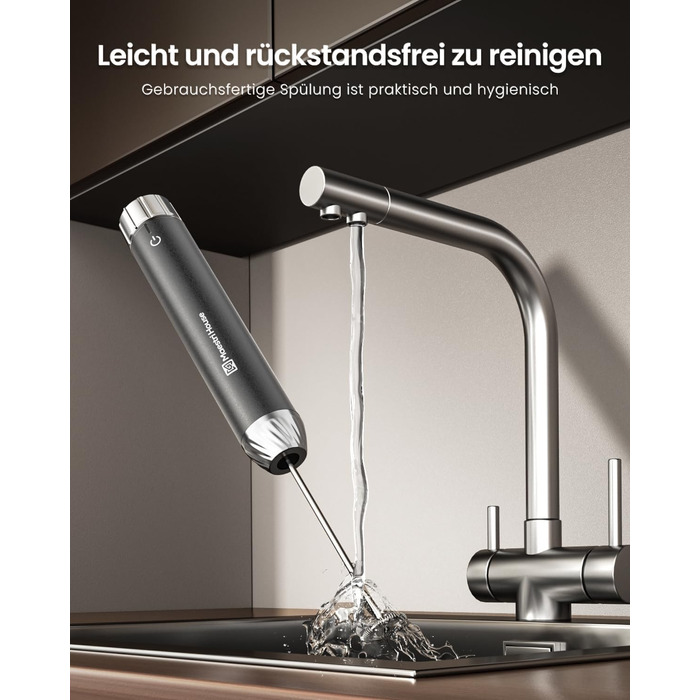 Електричний піноутворювач для молока Maestri House з регулюванням швидкості, знімний міксер з нержавіючої сталі, для лате та капучино (сірий)