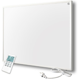 Інфрачервовий обігрівач Byecold 580 Вт з термостатом, настінний, білий + пульт, енергозберігаючий, захист від перегріву