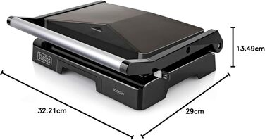 Електричний гриль Black+Decker BXGR2200E 2-в-1: плита та гриль, 2200W, LCD-дисплей, керування температурою та часом