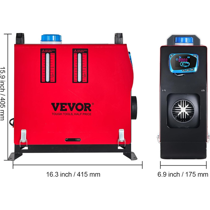 Електрична дизельна пічка опалення VEVOR 12V, 8kW, для авто, RV, човнів, вантажівок, будинків на колесах, автобусів, з вихлопним патрубком (1 вихід)