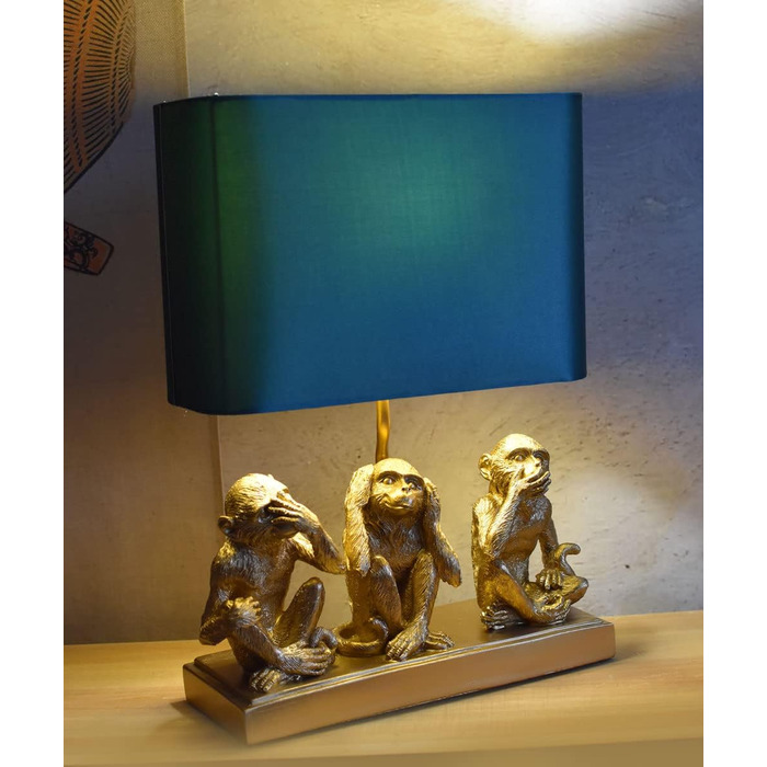Настільна лампа 3 мавпи настільна лампа фігурка мавпи (без лампочки) лампа мавпа лампа золота мавпа cw265 Palazzo Exklusiv