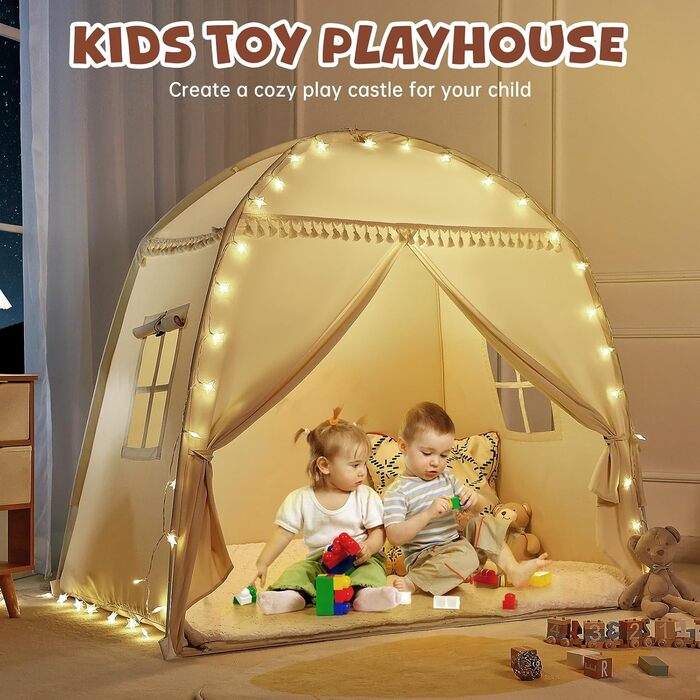 Дитячий намет-тіпі Сумбабебі: великий, з прапорами. Ідеально для гри в приміщенні. Підходить для хлопчиків та дівчаток. Дитячий ігровий будиночок, намет-тіпі для малюків, ігровий намет для дитячої кімнати. Чудовий подарунок!