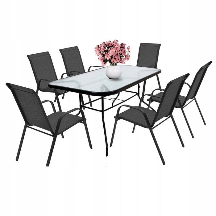 Комплект садових меблів Go Garden, метал, чорний, 7 предметів