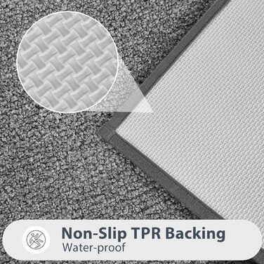 Килимок для ванної кімнати: неслизький, миючий, 50 x 76 см (сірий)