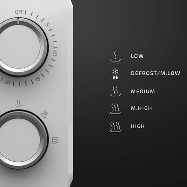 Мікрохвильова піч ProClean 3010, 20 літрів, покриття Ready2Clean, 700 Вт, 6 функцій, таймер 30 хв, режим розморожування, білий колір