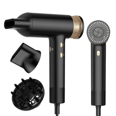 Мультистайлер для волосся 7 в 1 UKLISS Hairstyler Pro: фен, автоматична плойка, кругла щітка та вирівнювач для професійного стайлінгу, чорний