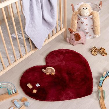 ФРААІ Дитячий килимок Home & Living - Huggy Heart - 70x80см - - Монохромний - Сучасний - Дитяча кімната, Дитяча кімната - Хлопчики - Дівчатка - Килим (70 x 80 см, Червоний)