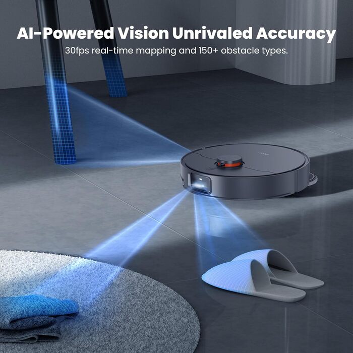 Робот-пилосос JONR X1 Max з функцією миття, 20000 Па, перешкоди 30 мм, миття гарячою водою 75°C, швидке сушіння гарячим повітрям 45°C, уникнення перешкод за допомогою ШІ та 360° навігація