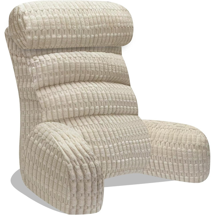 Тінунія Корінь для тіла з підголовником та подушкою для спини, для читання/роботи/перегляду/ігор/відпочинку (Бежевий)