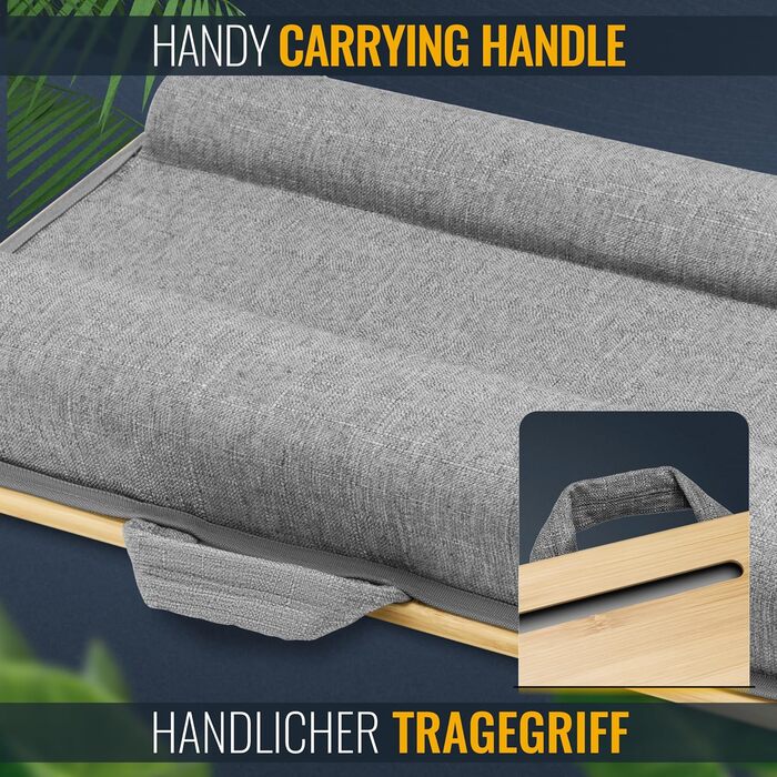 Підставка для ноутбука RICOO з подушкою XXL, бамбукова підставка для ноутбука з підкладкою для миші, Lapdesk для дивана/ліжка, LA0035 (Бежевий)