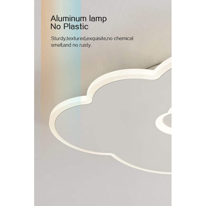Світлодіодна хмарна лампа Baerolc з можливістю затемнення 40 см 24 Вт з дистанційним керуванням для дитячої кімнати/дитячої кімнати/спальні