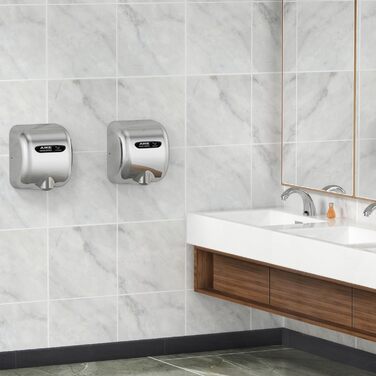 Електричний сушар для рук AIKE AK2800B ECO з датчиком, HEPA-фільтром та нержавіючою сталлю, 10-15 сек сушіння