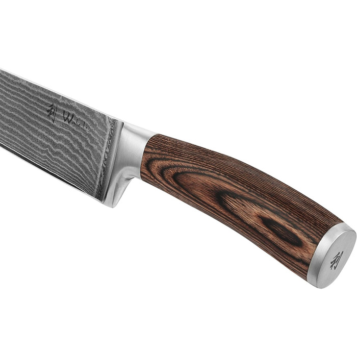 Набір кухонних ножів Wakoli EDIB 3 шт. з дамаської сталі (серцевина VG10) у дерев'яній подарунковій коробці – гострі та ергономічні – набір дамаських ножів з ручками з паккавуда