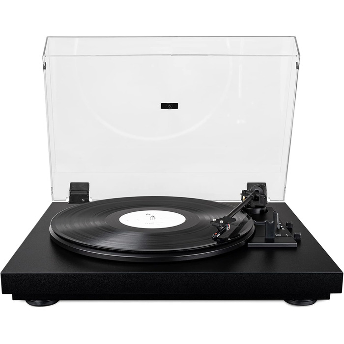 Проигравач вінілу Pro-Ject Automat A1 з вбудованим фонокоректором, повністю автоматичний, перемикач швидкостей 33/45 об/хв, головка Ortofon OM10, чорний