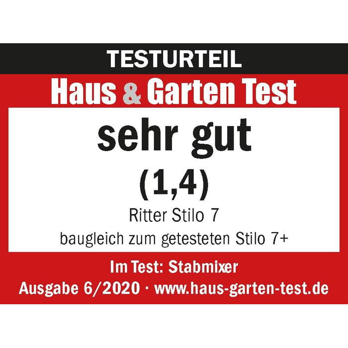 Акумуляторний ручний блендер Ritter Stilo 7, занурювальний блендер з батареєю з суцільного металу, Зроблено в Німеччині, червоний
