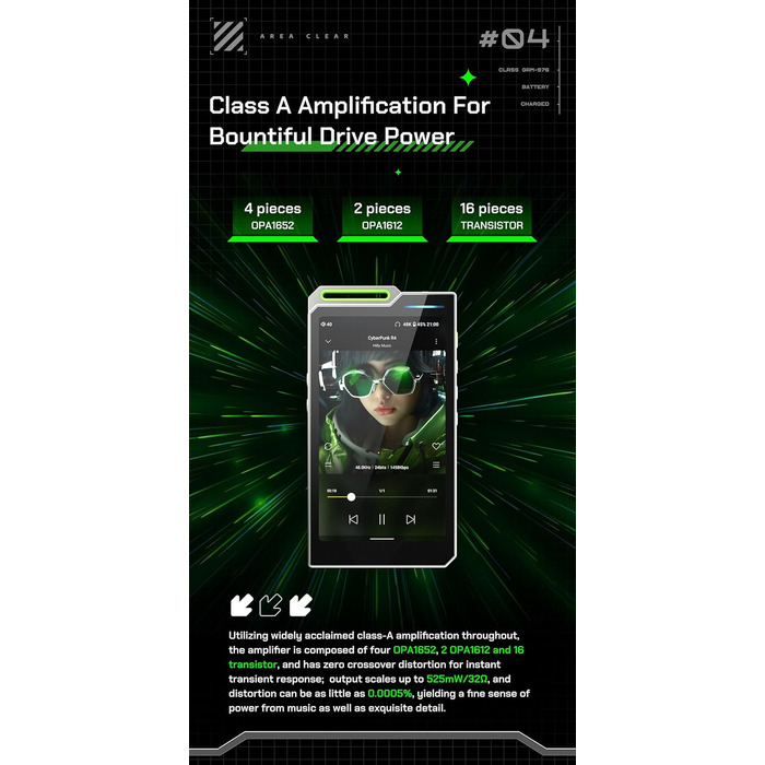 MP3-плеєр HiBy R4 Android з Bluetooth, Wi-Fi, 4DAC, підтримкою DSD, PCM, MQA, 4.4 мм баланс, 32 ГБ, чорний