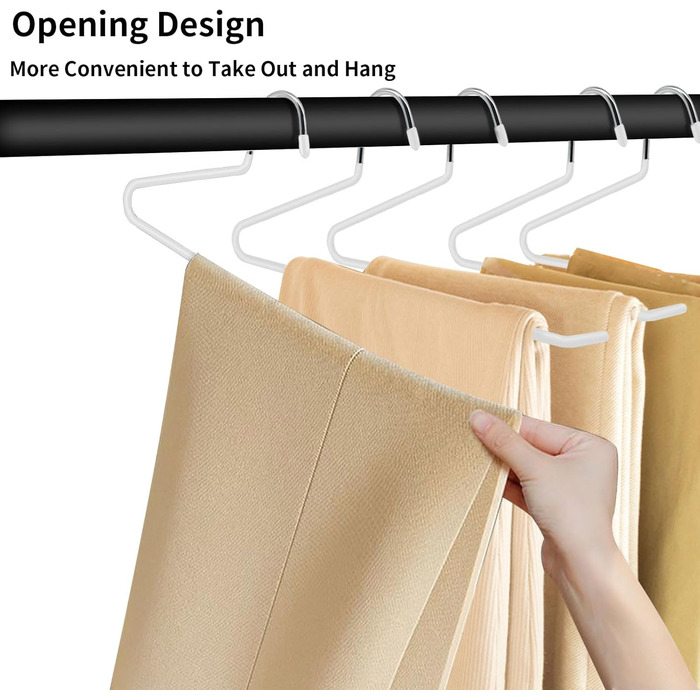 Металеві вішалки для штанів AIY05B, набір, 6 шт. - зручні, неслизькі, компактні, 38x13 см