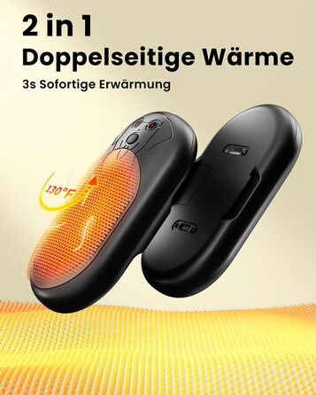 Електричний грієчка Miaton 6000mAh: перезаряджуваний кишеньковий обігрівач для рук, кемпінгу, подарунок