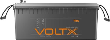 Акумулятор VoltX LiFePO4 12,8 В 200 Ач з 200 А BMS, 2560 Втгод, 3000-15000 циклів, макс. 36 батарей, ідеально підходить для автофургонів і сонячних батарей