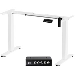 Електричний підйомний механізм для столу 2-рівневий з пам'яттю, регулювання висоти, ніжки для столу (Білий)