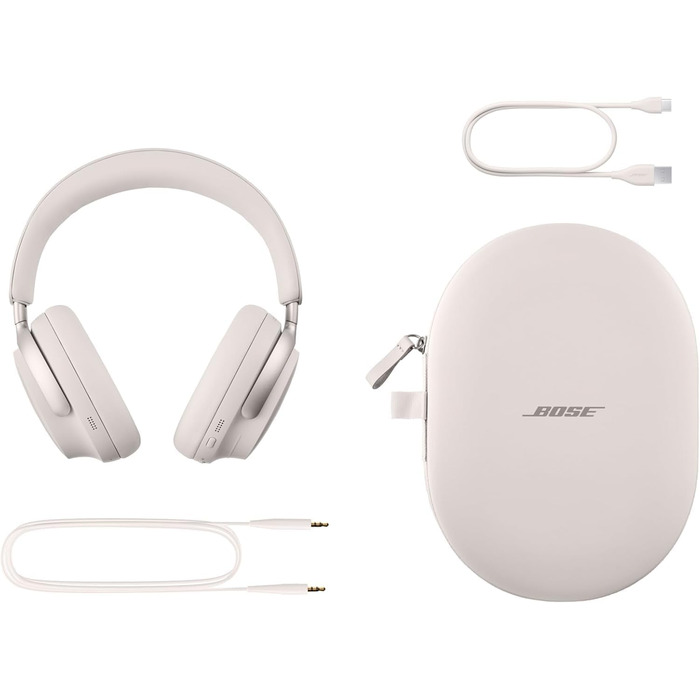 Бездротові накладні навушники-вкладиші Bose QuietComfort Ultra з шумозаглушенням, акумулятор 24 години, білий дим