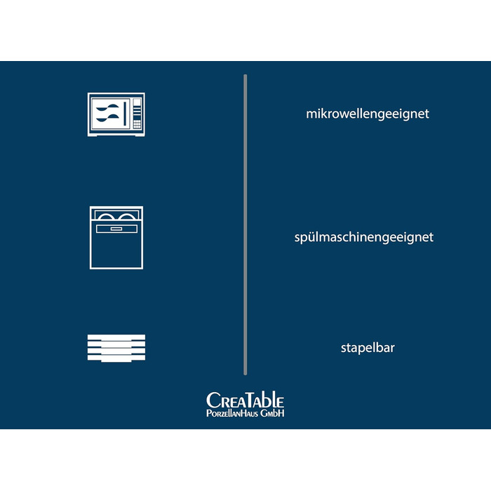 CreaTable Набір посуду Luna, 18 предметів для 6 осіб: серія, порцеляна, для сніданку, безпечний у мийці та мікрохвильовці